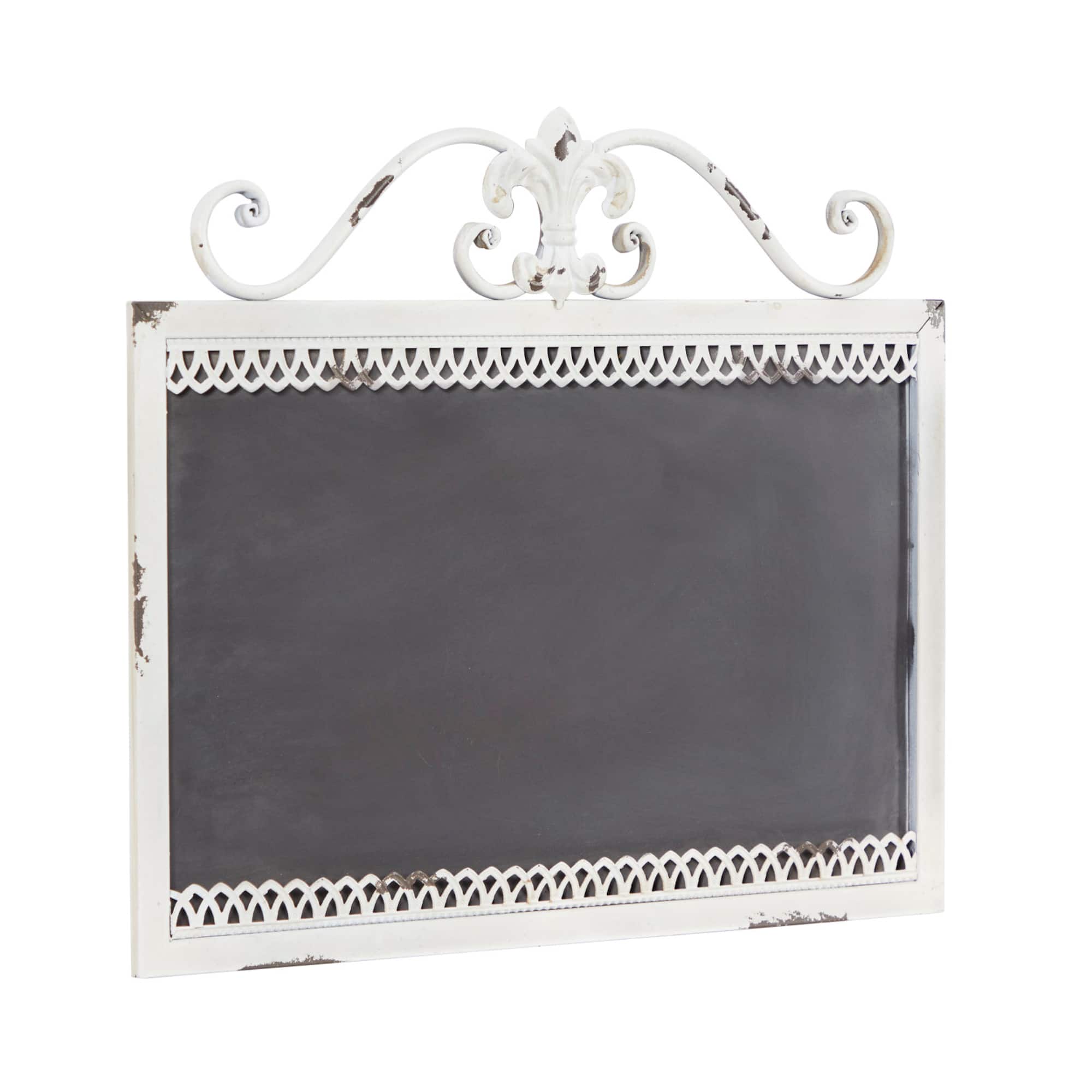 22" White Metal Farmhouse Hanging Magnet Board
